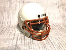 BL6 Mini Casco Da Football Schutt Helmet NFL Vintage Decorativo White Orange