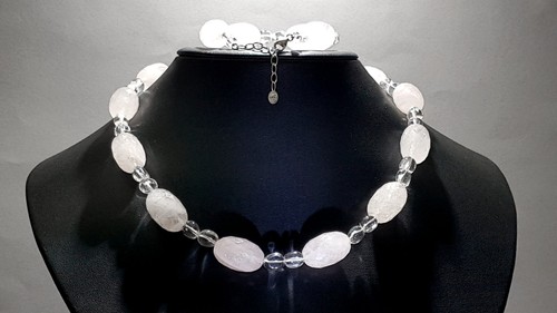 Quarzo rosa collana - quarzo, e