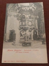 CARTOLINA D' EPOCA BERGAMO PROVINCIA ALZANO MAGGIORE CATTEDRALE PULPITO NANI ED.