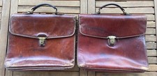 N°2 borse porta documenti vari scomparti interni in pelle robusta da restaurare