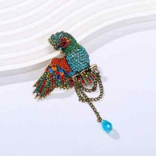 Spilla pappagallo strass