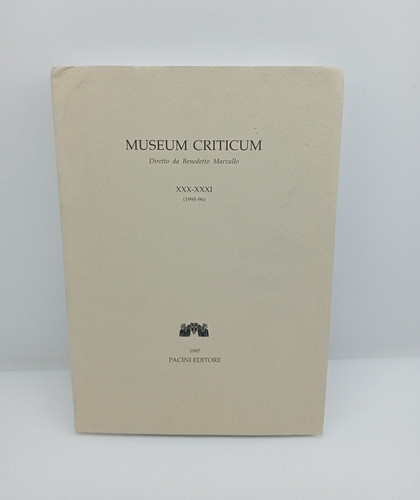 Museum criticum marzullo - criticum, b.