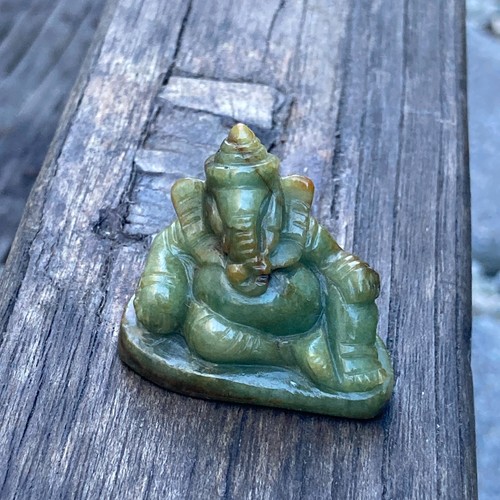 Figurina ganesha giada verde - giada,
