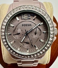 Orologio Uomo Fossil Day/Date CE1063 Quarzo Ceramica Cassa e Bracciale Taupe Zirconi Lunetta