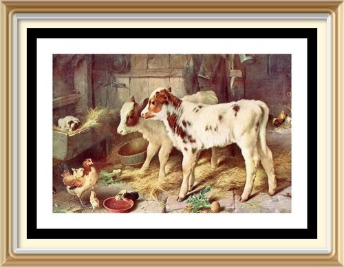 Old vintage lithograph - old,
