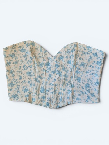 Top corsetto floreale blu - , zara