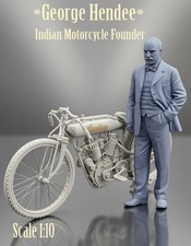 George Hendee UNPAINTED  Founder Indian Motorcycle. Franklin Mint. Scale  1:10