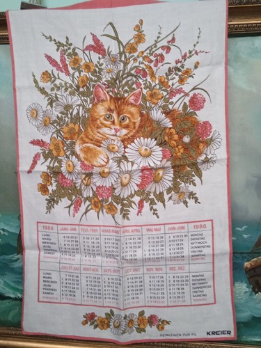 Strofinaccio calendario 1986
