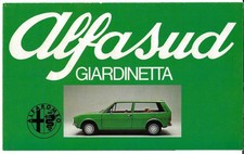 Brochure pieghevole Alfa Romeo Alfasud Giardinetta 1200 1975-1977 mercato italiano