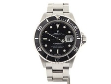 Orologio Rolex Submariner Data Acciaio Inox Lunetta Quadrante Nero Senza Fori SEL 16610T