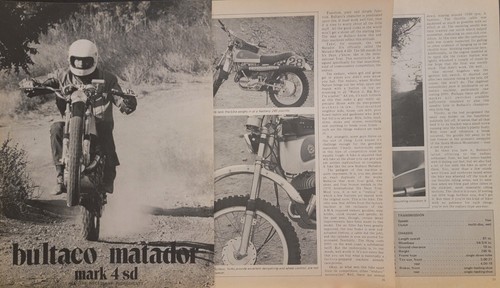 Articolo prova moto bultaco - articolo,