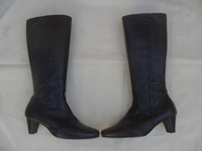 Stivali Neri da donna in pelle, fabbricati in Italia, tacco 5 cm, numero 37 EU