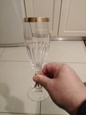 Bicchieri flute in cristallo con bordo in oro