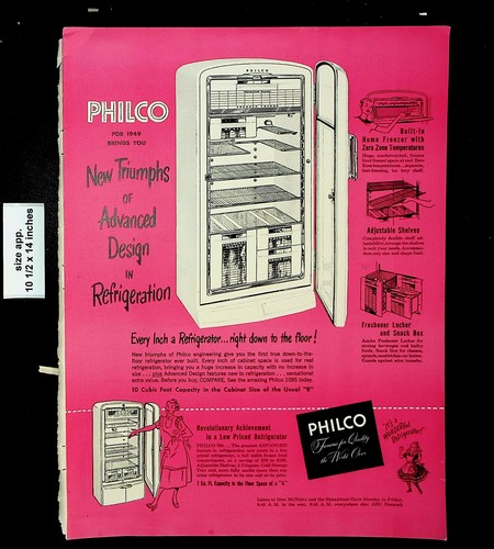 1949 philco frigorifero - 1949,