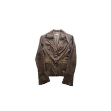 MAX & CO. Womens Leather Jacket UK 8 Ita 40 S Brown Leather