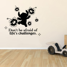 Adesivo arte vinile citazione sfida Lilo e Stitch per cameretta bambini casa adesivi murali