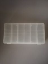 SCATOLA CONTENITORE RETTANGOLARE IN PVC BIANCO TRASPARENTE CON 6 SCOMPARTI