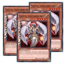 3x CELESTIA, LIGHTSWORN ANGEL (Angelo Fedele Della Luce) Comune BLC1 EN059 • 1Ed