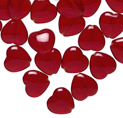 Perlina cuore vetro pressato - perlina,,