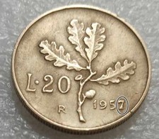 MONETA RAMO DI QUERCIA 20 LIRE