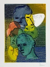 Sandro CHIA: L'enigma del volto, acquaforte e acquatinta