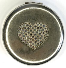 Diamante Heart Handbag Mirror