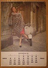VESPA CALENDARIO PIAGGIO 1963 USATO Completo Buone Condizioni