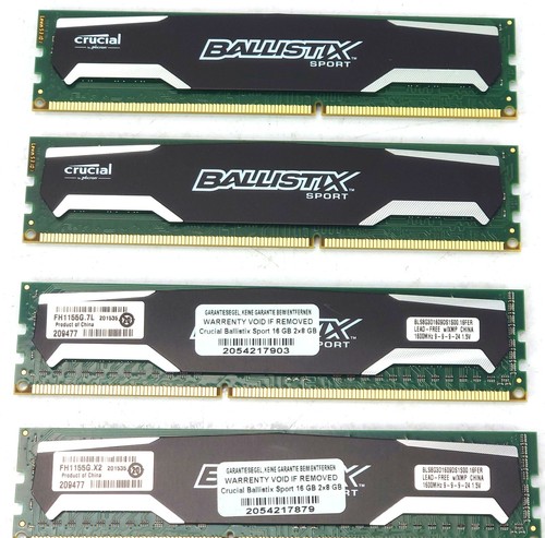 32gb kit 8gb ram crucial - 4x,