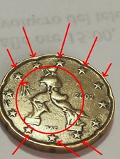 Moneta 20 Centesimi Euro Italia 2002  errore di conio rara unica da collezione