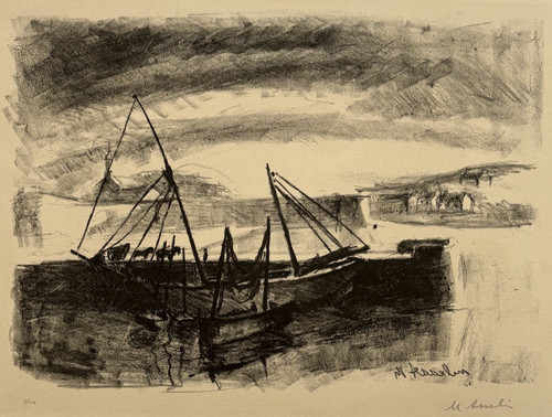 Concarneau bassin lithographie - concarneau,