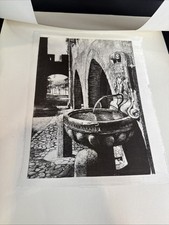 B&W Serigraph Asolo Fountain