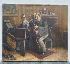 Antico Dipinto a Olio Liberty