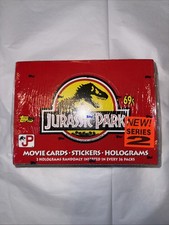 Carte collezionabili Topps JURASSIC PARK 1992 - adesivi + ologrammi | 36 confezioni