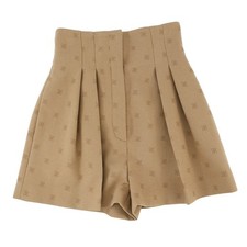 FENDI FF Pantaloncini Calligrafia Taglia 36 Lana 90%/Cashmere8%/Poliuretano2% Beige...