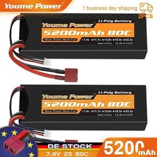 2 pezzi 7,4 V 2S 5200 mAh 80 C