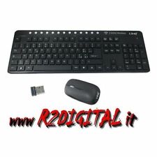 TASTIERA e MOUSE 8008 WIRELESS 2.4 GHz MULTIMEDIALE WIFI MINI USB COMPUTER PC