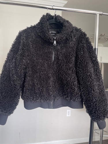 Zara nero bomber peluche
