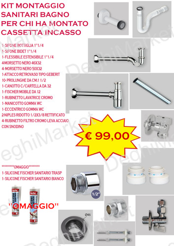 Kit montaggio sanitari sifone - kit,