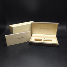 Penna stilografica da donna Montegrappa dorata brillante, mai usata, documenti