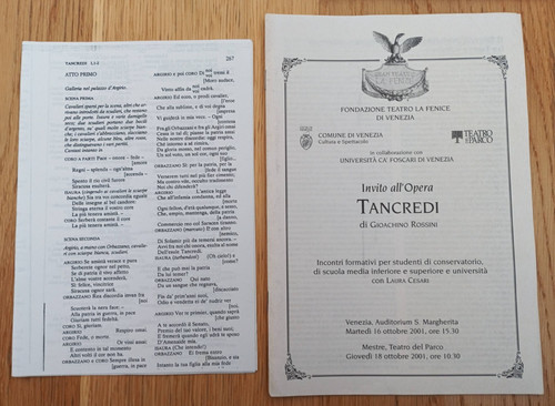 Invito all opera - invito, tancredi
