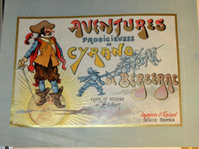 HENRIOT (1857-1933) RARE CHROMOLITHO CYRANO de BERGERAC EDMOND ROSTAND 1900 b