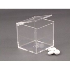 6 PZ Scatola Plexiglass portaconfetti 8x8x8 cm BOMBONIERA 0PMV