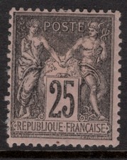 FRANCIA 1884 Sage 25c.nero su rosa, nuovo, bello!