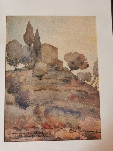 Acquerello firmato bernard - acquerello,