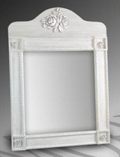 SPECCHIO RETTANGOLARE LEGNO h78*50 CM CLASSIC SHABBY CHIC MODERNO ROSE GRIGIO