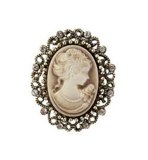 Spilla gioiello cammeo - , beige