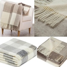 Coperta Plaid Lanerossi 100% Pura Lana con frange varie misure Iseo Adamello