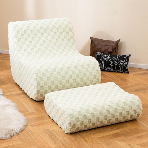 Pouf poltrona con sgabello - pouf,
