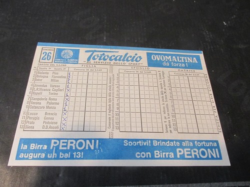 Schedina totocalcio concorso - schedina,
