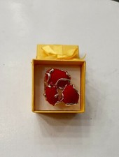 Anello in ottone dorato Occhi di Gatto Rosso regolabile
